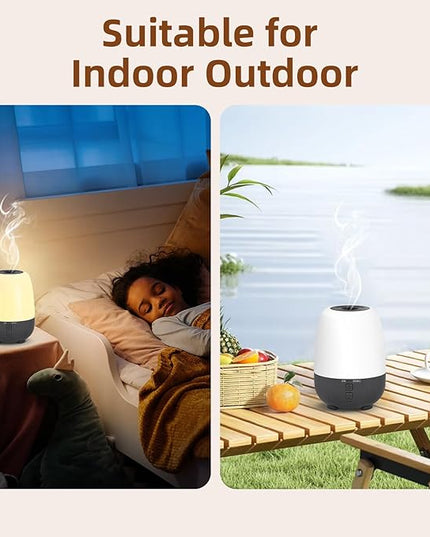 SEEDSEEL 150ML Rechargeable Battery Operated Essential Oil Diffuser, Portable Cordless Aromatherapy Diffuser,7-Hour Runtime with 7 LED Color Changing Lights
