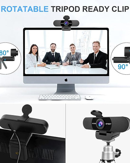 EMEET 1080P Webcam with Microphone, C960 Web Camera, 2 Mics Streaming Webcam, 90°FOV Computer Camera, Plug and Play USB Web Cam for Online Calling/Conferencing, Zoom/Teams/Facetime/YouTube, Laptop/PC