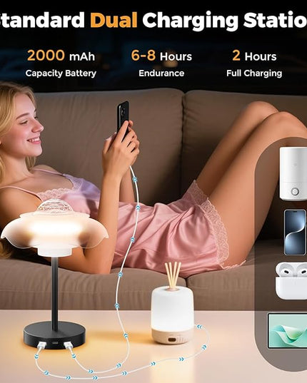 Starry Sky Bedside Table Lamp with Remote Control, RGB Cordless Desk Lamp with Touch-Slide Stepless Dimmable, Mini Rechargeable Night Light with USB Charging,LED Mood Light for Bedroom,Gift,bar