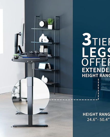 VIVO Electric 60 x 24 in Dual Motor Sit Stand Desk, Memory Height Adjustment, 2B Series, Black Top Black Frame, DESK-KIT-2B6B