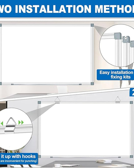 H-Qprobd 6'x4' Large Magnetic White Board Dry Erase Whiteboard with Aluminum Frame, 72"X48" Hanging White Boards for Wall with Long Pen Tray, Presentation Board for Office Classroom Home