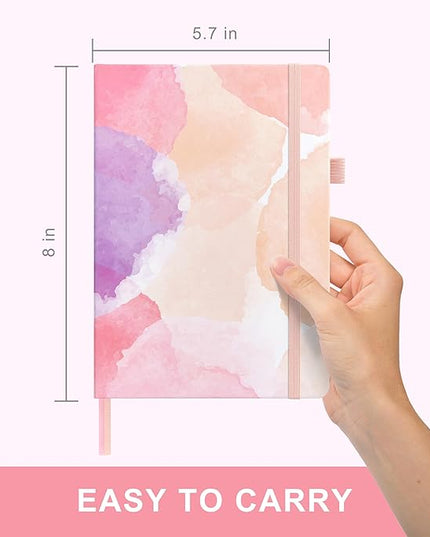 &And Per Se Lined Journal Notebook, 160 Pages, A5 5.7 x 8 inches College Ruled Thick Paper Notebook Journals for Writing, Hardcover Notebooks for Women Men Office School (Black)