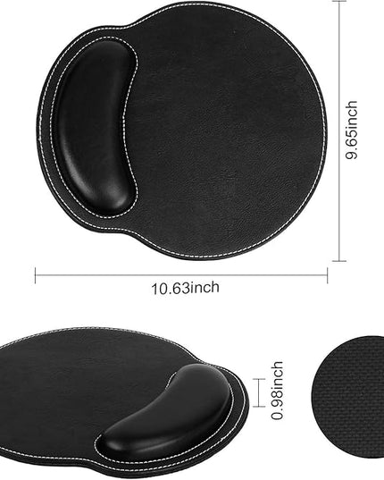 RICHEN Ergonomic PU Leather Keyboard Wrist Rest and Mouse Pad with Wrist Support, Memory Foam Set for Computer/Laptop,Gaming and Office, Comfortable for Easy Typing & Pain Relief (PU Black)