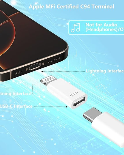 [Apple MFi Certified] USB C to Lightning Adapter, Stuffcool 4Pack Lightning Male to USB C Female Digital Converter 20W Type C Fast Charging Connector for iPhone 14 13 12 11 Pro XS XR X SE iPad Airpods