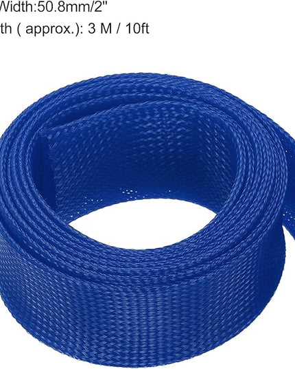 uxcell Expandable Sleeving, 2-inch 10ft Cable Sleeve, Blue