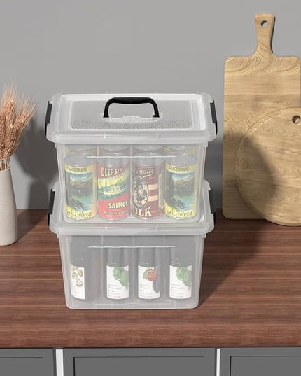 12 Quart Plastic Storage Bins with Lids, Plastic Storage Box, 6 Packs
