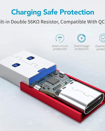 XAOSUN [10Gbps] USB C Female to USB Male Adapter (2-Pack), 3.1 USB A to C Adapter, One-Sided SuperSpeed Data Sync & 100W Fast Charging for iPhone 17/16 Plus Pro Max, Laptop, Charger, Quest Link, etc.