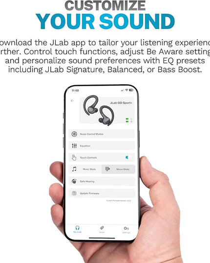 JLab Go Sport+ Wireless Workout Earbuds Featuring C3 Clear Calling, Secure Earhook Sport Design, 35+ Hour Bluetooth Playtime, and 3 EQ Sound Settings (Coral)