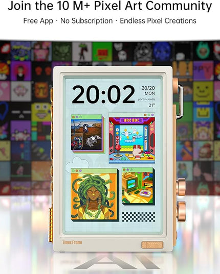Divoom Times Frame-10.1" WiFi Digital Picture Frame with 64GB, Free App with No Subscription Fees, Supports Uploading Photos/Videos/Calendars/Weather/Sports Scores and Various DIY Content