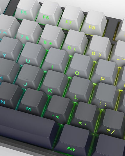 Cherry Profile Side Printed PBT Keycaps, 135 Key Minimalist Double Shot Shine Through Custom Keycap, Gradient Key Cap for Cherry MX Switches Mechanical Keyboard (Grey/Side Print)