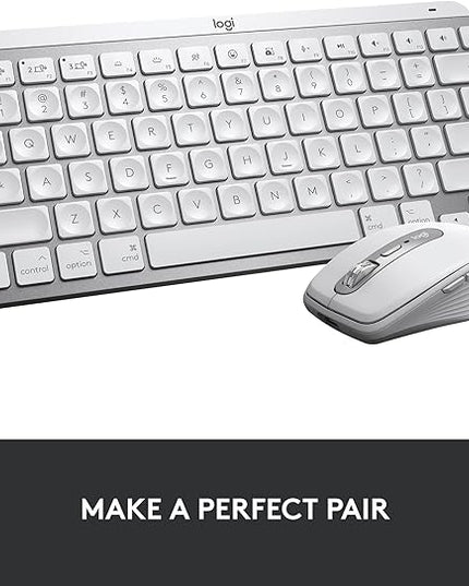 Logitech MX Keys Mini for Mac Minimalist Wireless Keyboard, Compact, Bluetooth, Backlit Keys, USB-C, Tactile Typing, Compatible with MacBook Pro,MacBook Air,iMac,iPad - Pale Grey