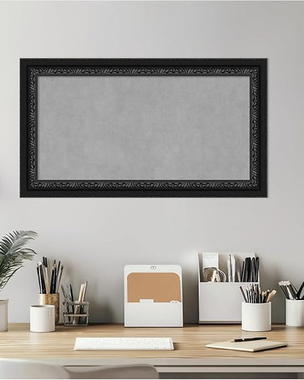 Amanti Art Black Framed Magnetic Board 16x28 Small Vision Board for use with Magnets, 100% Metal Sheet to Display Items as Office Decor or for Home Organization in mudroom, Kitchen or Kids Room