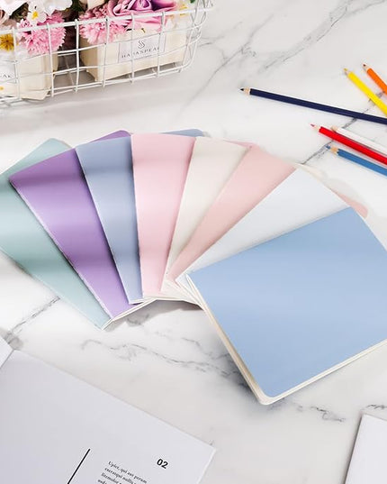 Ddaowanx 48 Pack Colorful Lined Notebooks, Journals in Bulk, 72 Pages, 36 Sheets,8.3x5.5 Inch, A5 Size, Travel Writing Notebooks Journal for Office School Supplie(Lined-48pack, 8 Colors)