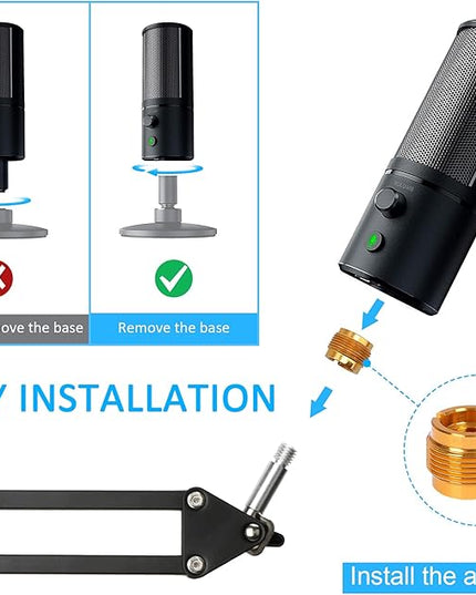 Razer Seiren X Boom Arm with Pop Filter - Professional Mic Stand for Broadcasting and Recording by YOUSHARES