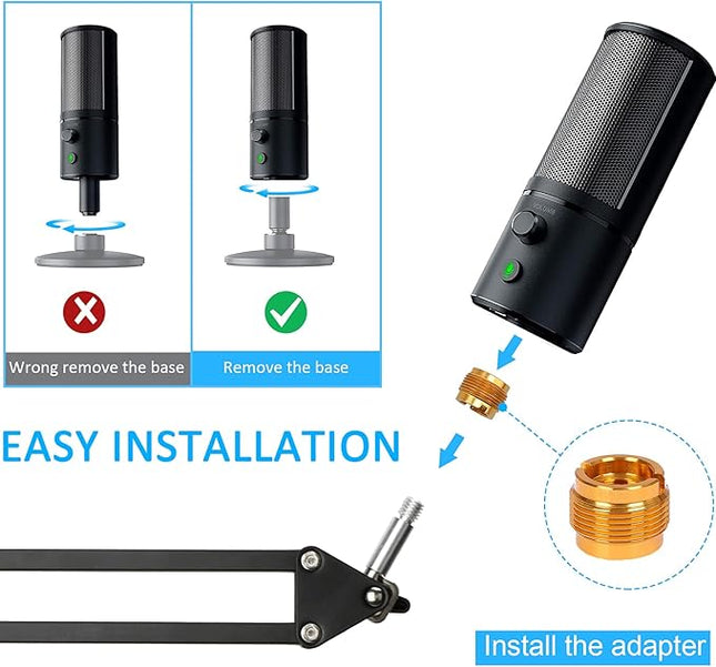 Razer Seiren X Boom Arm with Pop Filter - Professional Mic Stand for Broadcasting and Recording by YOUSHARES