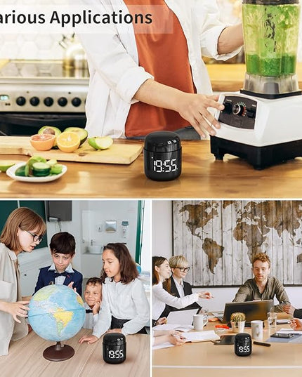 Digital Kitchen Timer,Countdown Countup Timer with Large LED Display Volume Adjustment,Timer for Cooking, Classroom Time for Kids and Teachers. (Black)