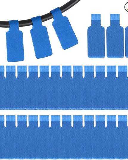 PATIKIL 32Pcs Cable Labels Tags, 1.8" Write on Wire Tags Cord Labels Hook Loop Rectangle Cable Ties for Electronics Organize Wire Classify Identification Management, Dark Blue