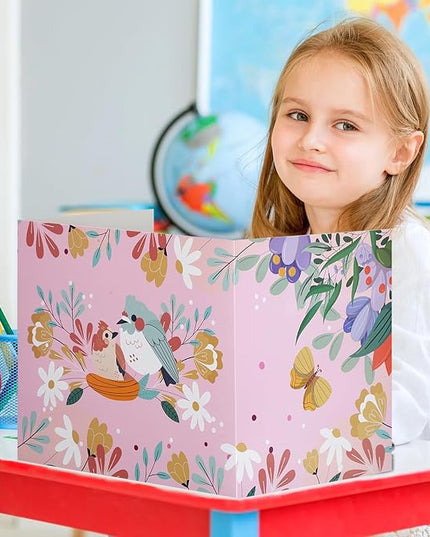 Crtiin 24 Pcs Privacy Folders for Students Desk Dividers Standard School Privacy Cardboard Board Testing Dividers Shield for Classroom Teacher Supplies Keep Eyes from roving(Fresh)