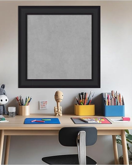 Amanti Art Black Framed Magnetic Board 25x25 Medium Vision Board for use with Magnets, 100% Metal Sheet to Display Items as Office Decor or for Home Organization in mudroom, Kitchen or Kids Room