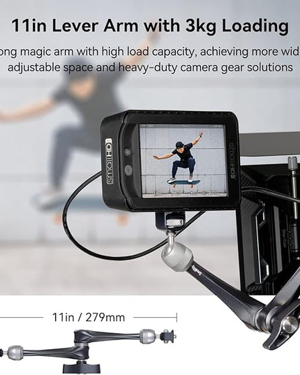 SMALLRIG Rosette Magic Arm 11 Inch with Ball Head, 1/4"-20 Screws, and Anti-Twist Pins, for Cameras/iPads/Monitors/LED Lights/Smartphones/Action Cameras, Max Load Capacity 3kg