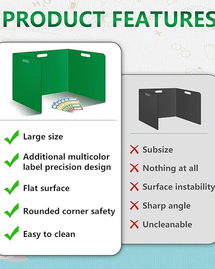 24 Pcs Desk Dividers for Students Classroom Plastic Privacy Folders Green Test Dividers for Students Desks Trifold Privacy Panel Partitions for School Teacher Supplies (24pcs Green)
