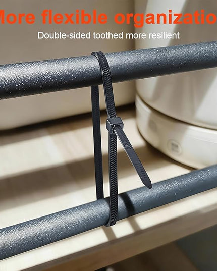 Zip Ties Assorted Size,8+12+14 Inch V-Shaped Toothed Double Sided Toothed,100 LBS Tensile Strength Heavy Duty Cable Wire Ties More Durable Nylon Tie Wraps for Indoor Outdoor（1000 Pack）