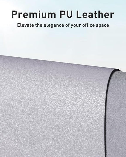 Aothia Large PU Leather Desk Pad Protector – Non-Slip Mouse Pad & Writing Mat for Office/Home, Waterproof, Easy to Clean (Smoky Lavender, 48" x 17")
