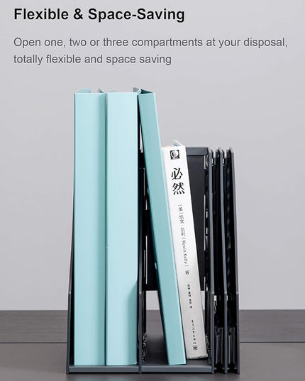 Leven Collapsible Magazine File Holder/Desk Organizer for Office Organization and Storage with 4 Vertical Compartments