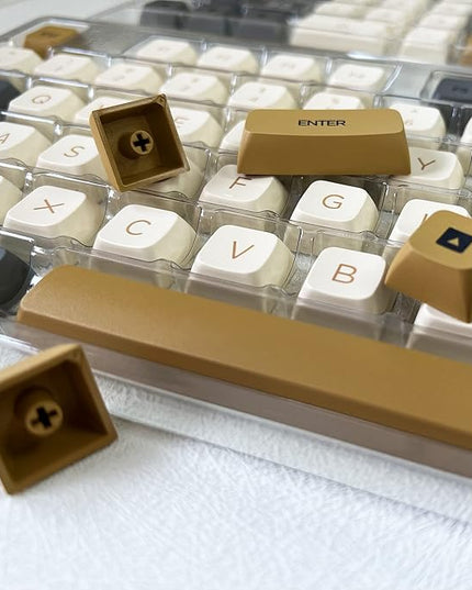 Guffercty kred XDA Profile Keycaps 125 Retro PBT Key Cap Cover Set Dye Sublimation ANSI US Layout for Cherry Mx Switch Mechanical Keyboard (XDA/Ember)