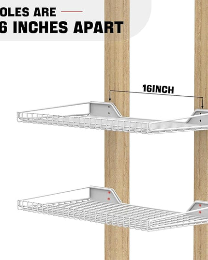 Ultrawall Wall Mounted Storage Shelf for Garage, 4 Pack Metal Shelf Rack, Heavy-Duty Wall Organizer Shelves Suitable for Shop, Shed, Garage 23.5inch x 12inch(White)