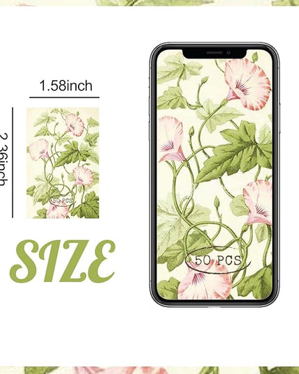 9 Sets 450 Sheets Washi Stickers for Journaling, Plants Fruit Flowers Butterfly Shell Boho Stickers Vintage Aesthetic Scrapbook Sticker for Bullet Journal Art Diary Card Craft Gifts Planner Notebook