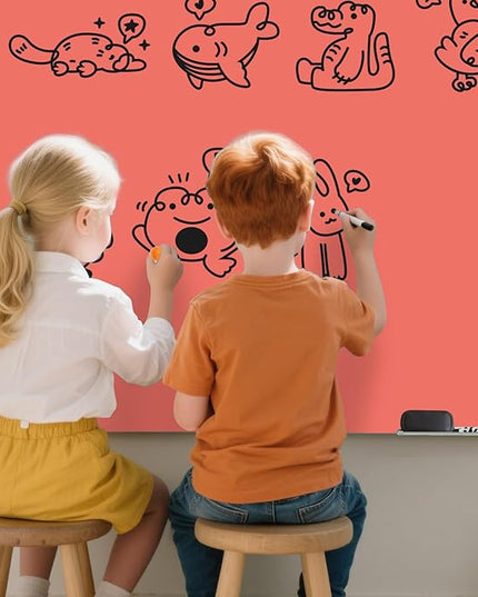 Magnetic Glass Dry Erase Board - White Board 48 x 36 Inch Wall Mounted Glass Whiteboard, Large Frameless Glass White Board for Wall Office, Home & School, Red