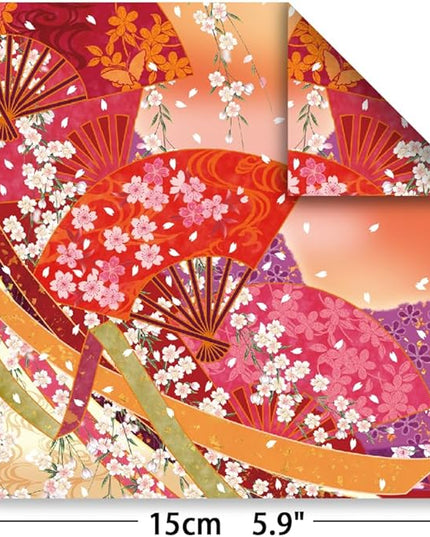 Origami Paper Kit Dobule Sided 100 Sheets 100 Colors 6 Inch Japanese Chiyo Square Easy Fold Arts Crafts DIY Handwork Origami Papers Sakuras Baroque