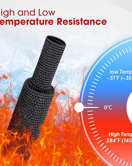 2 in 1 Heat Shrink Braided Sleeving Fabric Tubing-Ideal fit Irregular Shape Hose/Cable/Wire (1/2"(12mm), 100FT)