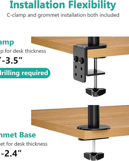 WALI Laptop Tray Desk Mount for 17inch Notebook, Fully Adjustable Laptop Arm up to 22lbs, Monitor Mount with Vented Cooling Platform Stand (M00LP), Black