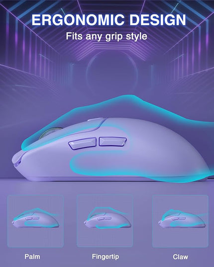 AULA SC580X Wireless Gaming Mouse, Tri-Mode 2.4G/BT5.0/USB-C Gaming Mice with 12000 DPI, 6 Programmable Buttons, Rechargeable Computer Mouse for Laptop/PC/Mac/Tablet
