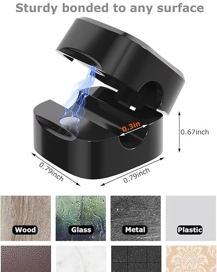 Magnetic Cable Clips, Adjustable Cord Holder Management, Adhesive Wire Keeper Organizer for Home Office Desk Phone PC Car Wall Desktop Nightstand Appliance (9-Pack Black)