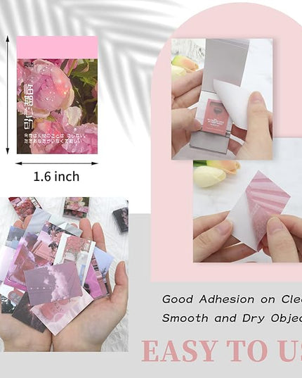450 Pieces Washi Sticker Set, 9 Set Scrapbooking Diary Planner Album Diary Notebook, Scrapbooking Sticker Journaling Supplies for DIY Arts and Crafts Card Making Laptop Decoration
