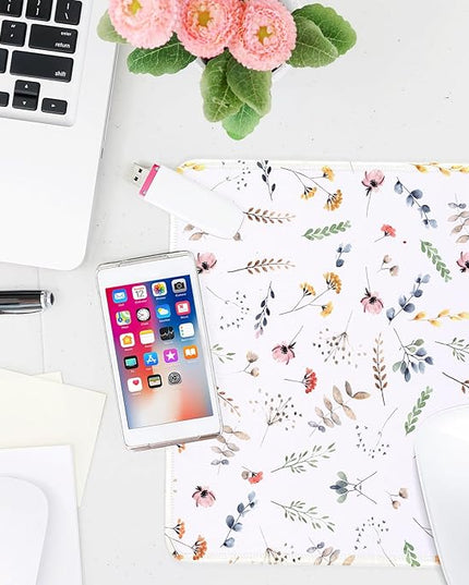 Flower Square Mouse Pad,Non-Slip Rubber Base Mouse Pad,Home Office Decoration Desktop Accessory,Laptop Mouse Pad for Office Laptops,9.4x7.8x0.12inch 8