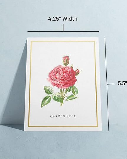 Twigs Paper - 12 Assorted Flowers Thank You Cards With Envelopes - 4 Different Design Floral Bulk Variety Greeting Card Set - Stationery Set for All Occasions - Made in USA (5.5 x 4.25, Set of 12)