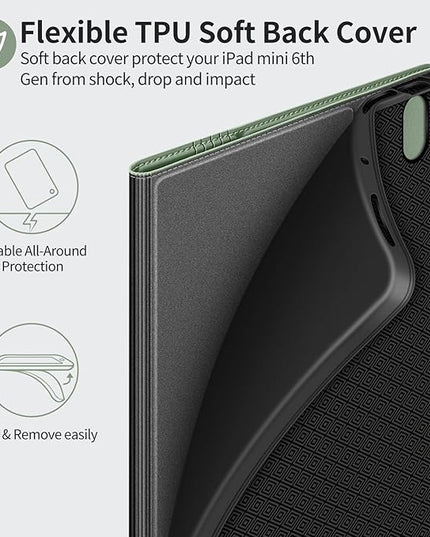 H HOLIMET Case for iPad Air 11 inch M3 2025 2024/iPad Air 5th Generation 2022/iPad Air 4th Generation 2020 10.9 Inch with Pencil Holder Shockproof Protective Cover for iPad Air 6/5/4 Vegan Leather