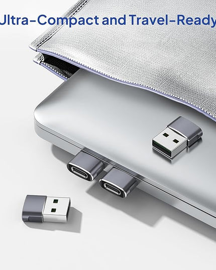 Elebase for Samsung Galaxy Z Flip 7 Adapter,USB to USB C Adaptor 4Pack,Type C Female to A Male Cable Converter for Z Fold Flip 7 6 5,A55 A54 A53 A52,Tab S10 S9 S8 A9 A8 Lite,Watch Ultra Classic Active