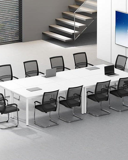 DlandHome 71 inches X-Large Computer Desk, Composite Wood Board, Decent and Steady Home Office Desk/Workstation/Table,White,23.6Wide