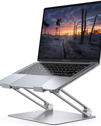 Lamicall Adjustable Laptop Stand, Portable Laptop Riser, Aluminum Laptop Stand for Desk Foldable, Ergonomic Computer Notebook Stand Holder for MacBook Air Pro, Dell XPS, HP (10-17.3'') - Silver