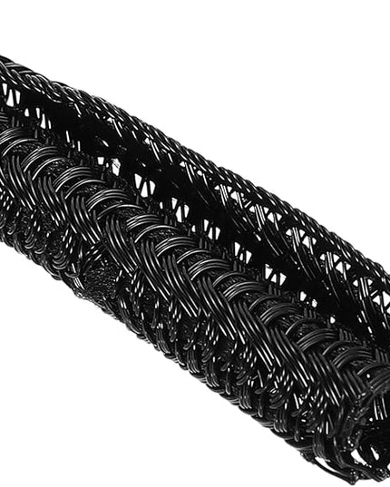 MECCANIXITY 1/5 Inch ID Split Loom Tubing 18ft Polyester Cord Protector Wire Cable Sleeve for USB Cable Power Cord, Black