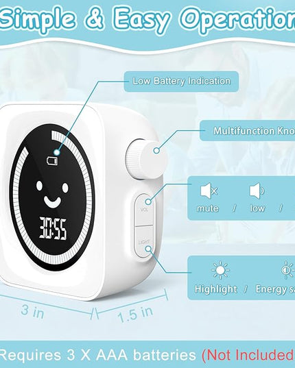 Visual Timer, 99 Minute Digital Kitchen Desk Timer for Office Supplies Home Productivity Management Tool Countdown Count Up, White