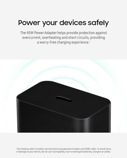 Samsung 45W Wall Charger Power Adapter, Cable Not Included, Super Fast Charging for Galaxy Phones, Tablets and USB Type C Devices, Low Standby Power Consumption, EP-T4511NWEGUS, White