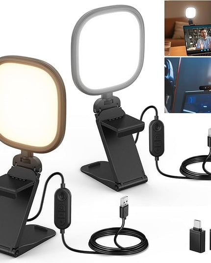 NEEWER BASICS 2Pcs 5" 10W LED Streaming Light, Bi Color Edge Lit Full Screen CRI95 USB Lamp with Multifunction Desk Stand, Monitor Laptop Computer Webcam Video Conference Zoom Recording Lighting, NL10