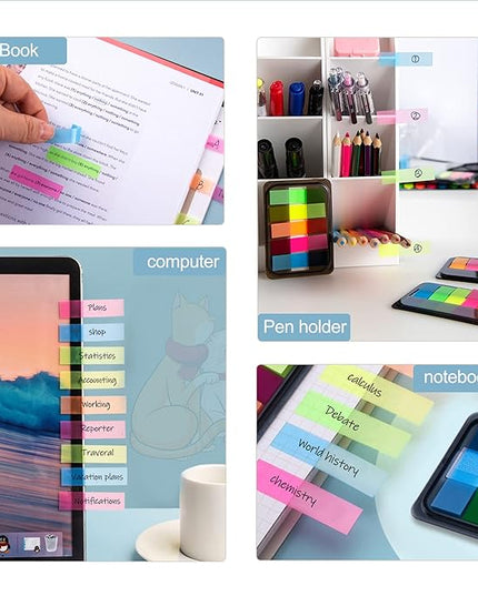 Golcellia 600 Pcs, Transparent Sticky Notes, Page Markers, Book Tabs, Sticky Note Tabs, Sticky Tabs, Page Tabs, Label Stickers, Pop Up Index Tabs, Tabs Flags Stickers