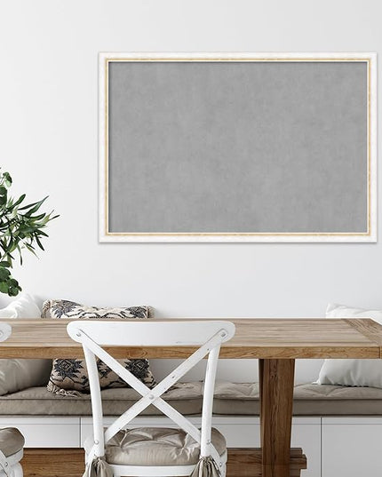 Amanti Art White Framed Magnetic Board 26x38 Large Vision Board for use with Magnets, 100% Metal Sheet to Display Items as Office Decor or for Home Organization in mudroom, Kitchen or Kids Room